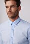 Slim Fit Long Sleeve Cotton Easy Iron Blue Men's Shirt - 3