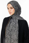 Henna Pattern Double Sided Shawl Black-Black - 3