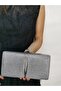 Women's Big Platinum Evening Clutch Night Chain Wedding Bag - 2