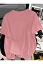 Women's Pink Cherry Printed Oversize Tshirt - 3