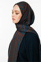 Riad Pattern Double-Sided Shawl Bitter Brown-Petrol Blue - 3