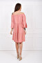 Long Sleeve Madonna Collar Dress| Elb32691 Rose - 6