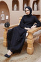 Embroidered Lace Fisto Dress Black - 7