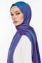 Nora Pattern Double Sided Shawl Petrol Blue-Fuchsia - 3