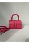 Fuchsia Pink Gold Detailed Hand Shoulder and Crossbody Women's Bag with Magnet Closure - 3