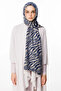 Riad Pattern Double-Sided Shawl Navy Blue-Beige