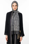 Henna Pattern Double Sided Shawl Black-Black
