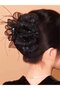 Black Stone and Feather Frilly Latch Buckle Medium Size