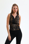 Leopard Double-breasted Blouse Leopard Pattern - 3