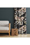 Flower Patterned Kitchen, Living Room, Bed and Children's Room Single Wing Velvet Texture Background Curtain
