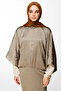 Selis Pattern Double Sided Shawl Dark Khaki-Cinnamon