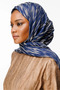 Selis Pattern Double-Sided Shawl Navy Blue-Beige - 3