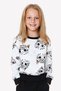 Girl's Round Neck Kitten Print Detailed Bottom-Top Pajama Set - 3