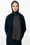 Riad Pattern Double-Sided Shawl Bitter Brown-Petrol Blue