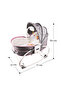 6 - in - 1 Cozy Rocker Bassinet with Wheels, Awning & Mosquito net - Pink - 8
