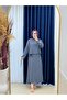 Uludag Suit with Dilba Sleeves and Drawstring Skirt-Ek-H-110-2 Navy - 2