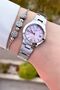 Silver Pink Color Women's Wristwatch - 4