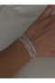 3 Pieces Elastic Silver Color Thin Waterway Bracelet - 3