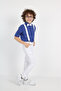Boy's Cobalt Blue Shirt White Aski Bow Tie and Pantalon Lower-Upper Set 23 April