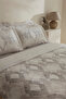 Chain 100% Cotton 120 Thread Double Satin Duvet Cover Set Gray - 3