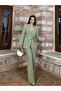 Women's Double-Belted Blazer Jacket and Trousers Set - 3