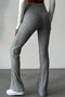 Gray Flared Leg Trousers - 3