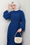 Belted Pleated Aerobin Dress Blue Hm2339 - 6