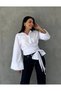 Women's Trend New Season Halterneck Hijab Suitable Large Sleeve Shirt Blouse - 3