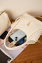 Women's Lock-Detail High-Quality Leather Crossbody Bag Shoulder Bag with Makeup Bag - 4