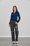 Kadın Gömlek Yakalı İki İplik Basic İndigo Renk Basic Sweatshirt - 5