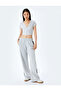 V-Neck Short Sleeve Crop Slim Fit Sports T-Shirt