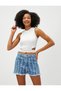 Crop Ribbed Athlete Window Detailed Crew Neck