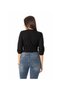 Women's Gipeli Black Double Breasted Collar Crop Blouse - 4