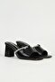 Women's Black Heeled Slippers Pc-54724 - 2