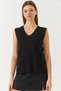 Women's Black V-Neck Knit Sweater with Slit Detail 60261444 - 2
