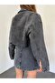 WOMEN'S DOUBLE-POCKET LASER-CUT CROPPED DENIM JACKET ZYN-58394 - 3