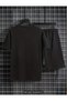 Men's Black Bear Printed Short Tshirt Set - 2