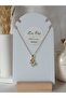 Women's Steel Necklace Zircon Stone Bow Pendant - 2