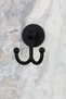 Black Long Towel Holder/Tissue Roll Holder/Bathrobe Hanger/Toothbrush Holder 4-Piece Bathroom Accessory Set - 4