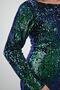 Women's Long Sleeve Sequin Sequined Dress 5290-25 - 2