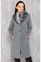 Men's Collared Mobile Fur Coat Gray 3620-y - 2