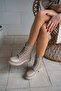 Nicole Lace-Up Genuine Leather Women's Boots Mink - 4