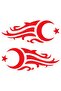 Flaming moon star auto side window sticker 20 x 8 cm right/left 2 pieces - 2