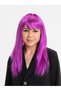 Fuchsia Color Straight Cut Long Party Wig False Hair
