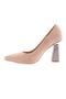Beige Suede Women's Goblet Heeled Shoes - Rhinestone Heel, Pointed Toe 6821535 - 3