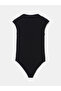 Black Stand Collar Women's Bodysuit - 6