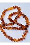 Drop Amber Cognac Color 55 Cm Unisex Necklace - 4