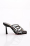 Women's Four Color Striped Heeled Slippers