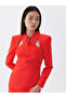 Padded Tie Collar Midi Dress - 4