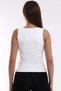 Women's Ecru Half V Knitwear Tank Top 1512 - 5